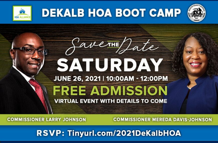 RT @dekalbentertain: Sign up today for the HOA BOOTCAMP hosted by DeKalb County @GaHOAAlliance, Com