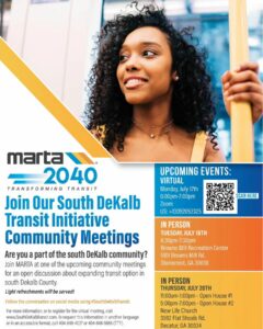 @cityofstonecrest Please join the MARTA South DeKalb Transit Initiative Study project team for a series of community meetings for an open discussion about expanding transit options in the area