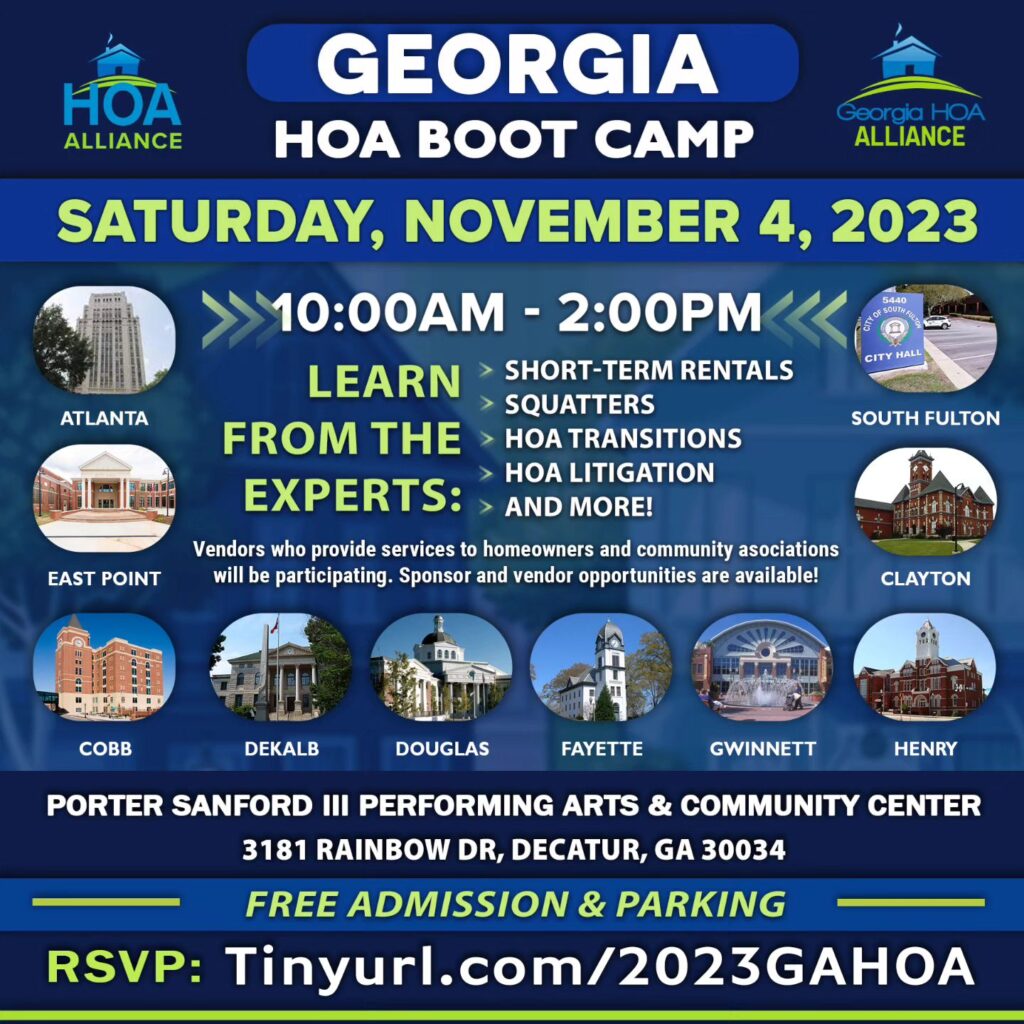 Please join us for our 9th Annual Georgia HOA Boot Camp