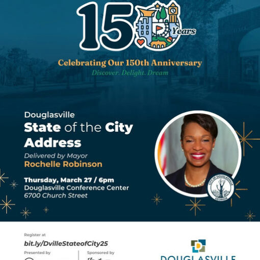 Join the community in celebrating a remarkable milestone at the 2025 State of the City Address in Douglasville. Commemorate 150 years of achievement with the theme "Discover. Delight. Dream!" This event promises to be a highlight of the year, bringing together local leaders and residents. Be part of the celebration by registering now. Click the link in the bio for free registration and ensure a spot at this memorable gathering. #Douglasville #StateOfTheCity #150Years #CelebrateCommunity #DiscoverDelightDream #DouglasCountyChamber #RegisterNow Media Credit: City of Douglasville, GA