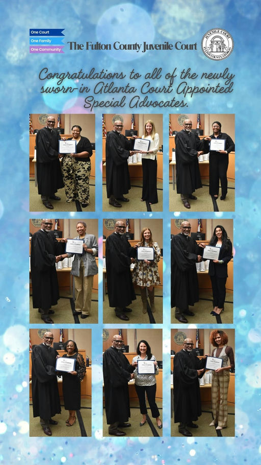Celebrate a momentous occasion as nine dedicated individuals take a significant step towards making a profound impact in the lives of children in need. On March 20, 2025, under the guidance of Judge Phillip Jackson, Fulton County Juvenile Court proudly swore in the newest Court Appointed Child Advocates. These advocates are now empowered to lend their voices and support to children, ensuring their best interests are represented in the court system. This event underscores the vital work of the Atlanta CASA program, which is dedicated to fostering brighter futures for our youth. Intrigued by this noble cause? Learn more about the Atlanta CASA program and discover how to become a volunteer advocate by visiting AtlantaCASA.org. #ChildAdvocates #FultonCounty #CASAProgram #YouthEmpowerment #ChildWelfare #VolunteerOpportunities #CommunityImpact #AtlantaCASA #MakeADifference Media Credit: Fulton County Juvenile Court
