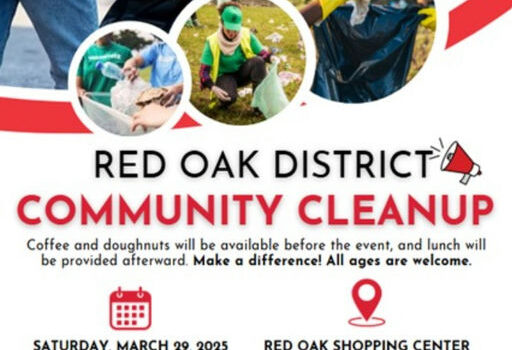 Join the fight for a cleaner community at the Red Oak District Community Cleanup! This is an incredible opportunity to connect with locals, make a positive impact, and beautify Red Oak. Everyone is invited, so rally your friends, family, and neighbors to lend a hand! Enjoy free coffee and doughnuts before kicking off a day of meaningful work, and a complimentary lunch will follow. Mark your calendars for Saturday, March 29, 2025, from 9:00 AM to 12:00 PM at the Red Oak Shopping Center, 3375 Roosevelt Hwy, South Fulton, GA 30272. Registration is easy and free! Sign up now to volunteer at: https://redoakdistrict.kartra.com/survey/communitycleanupvolunteers #RedOakCleanup #Volunteer #CommunityFirst #SouthFulton #MakeADifference #KeepRedOakBeautiful Media Credit: Red Oak District