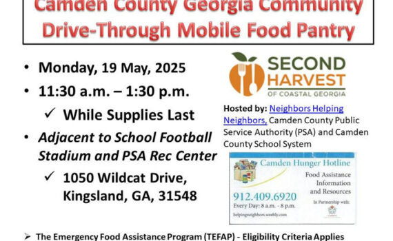 Attention community members! A fantastic opportunity is coming your way with the Drive-Through Mobile Food Pantry scheduled for Monday, May 19, 2025. Starting at 11:30 a.m., this event will take place at the Camden County Rec Center/PSA Parking Area located at 1050 Wildcat Drive in Kingsland. This initiative aims to provide essential food supplies to those in need, ensuring that everyone has access to nutritious meals. They encourage all residents to take advantage of this free service. Mark your calendars and spread the word! For more information and any registration details, please visit their official website. Don't miss out on this opportunity to support and uplift our community! Media Credit: Camden County, Georgia