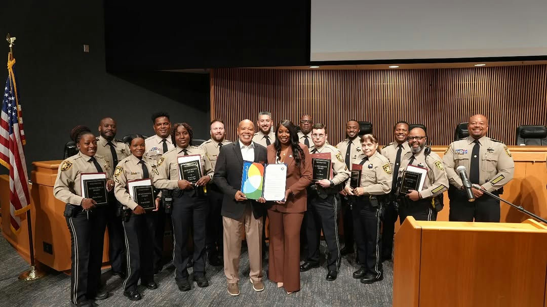 The Gwinnett County Sheriff’s Office is proud to recognize the following for September Spotlight of the Month: Assistant Chief J. Casey, Major D. Royal, Lieutenant C. Young, Lieutenant A. Hilliard, Lieutenant J. Smith, Sergeant A. Baker, Corporal S. Santa Maria, Deputy Sheriff Master G. Coward, Deputy Sheriff Senior R. Fluker, Deputy Sheriff Senior K. Carroll, Deputy Sheriff Master A. Booker, Deputy Sheriff Master R. Lewin-Bye, Deputy Sheriff Master K. Little, Deputy Sheriff Master K. Fieldgrove, Deputy Sheriff Master G. Fields, and Deputy Sheriff Master L. Harri. On July 2, 2025, an individual at GJAC suffered cardiac arrest. GCSO Court deputies promptly alerted 911, initiated CPR, and deployed an Automated External Defibrillator (AED). When Fire and Emergency Services arrived, they continued life-saving efforts. As a result, the individual regained a pulse and was subsequently transferred to Northside Gwinnett for advanced cardiac care.  GCSO Court deputies were honored by county leaders and Gwinnett Fire and Emergency Services for their life-saving response during the medical emergency. This incident is a testament to the commitment and professionalism of our staff and all Gwinnett first responders. We extend our gratitude to Gwinnett Fire Chief Fred Cephas and Northside Hospital’s Chief Operating Officer in Duluth, and Vice President of Physicians Services Jay Dennard for highlighting the commendable service of GCSO and for supporting our shared mission of public service.