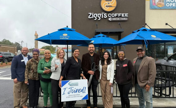 Celebrating the official ribbon cutting for Ziggi’s Coffee opens its doors! Be sure to stop in, enjoy a fresh cup of coffee, and support local! ☕️ #OneRockdale #ZiggisCoffee Media Credit: Rockdale County