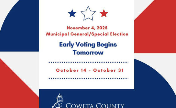Make your voice heard in Coweta County! Early Voting for the Municipal General/Special Election on November 4, 2025, is almost here. With early voting available from October 14 to October 31, this is your chance to ensure your opinion counts. Voting hours are 9 AM to 5 PM on weekdays, with additional hours on select Saturdays. Take a moment to plan your visit to one of the convenient early voting locations. Your participation is crucial to shaping the future of our community. Media Credit: Coweta County, Georgia