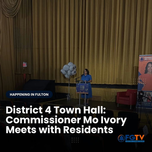Commissioner Mo Ivory hosted a District 4 Town Hall at the Plaza Theatre in Midtown, connecting directly with residents to discuss key issues like public safety, property assessments, and Fulton County’s upcoming 2026 budget. The event gave constituents the chance to ask questions, share concerns, and learn how the County is working to ensure tax equity and responsible spending. Commissioner Ivory emphasized the importance of face-to-face conversations and transparency in local government. 👉🏽 Watch the full story on FGTV’s YouTube: YouTube.com/FultonGovernmentTV Media Credit: Fulton County Government TV