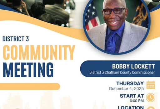 Bobby Lockett, District 3 County Commissioner, is set to host an important Community Meeting. They will provide residents with valuable updates and listen to community concerns. 📅 Date: December 4, 2025 ⌚ Time: 6:00 PM 📍 Location: Public Works Training Center, 7226 Varnedoe Dr. Savannah, GA 31406 This meeting is an excellent opportunity for residents to engage with their local government. Media Credit: Chatham County, Georgia Government
