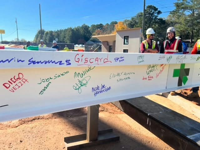**Commissioner Nicole Love Hendrickson:** Today we celebrated a major milestone — the topping out of our new Community Resources Center, which will house our Crisis Stabilization Unit. I was proud to sign the final beam and mark this moment in Gwinnett’s history. This project, fully funded by ARPA dollars, represents our commitment to bringing critical resources and compassionate care to those who need it most.