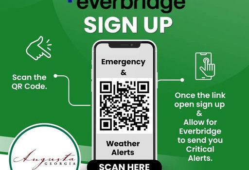 Sign up for Everbridge to get alerts about weather and emergencies in Augusta-Richmond County. Visit augustaga.gov to sign up for Notify Me updates. Media Credit: Augusta, Georgia Government