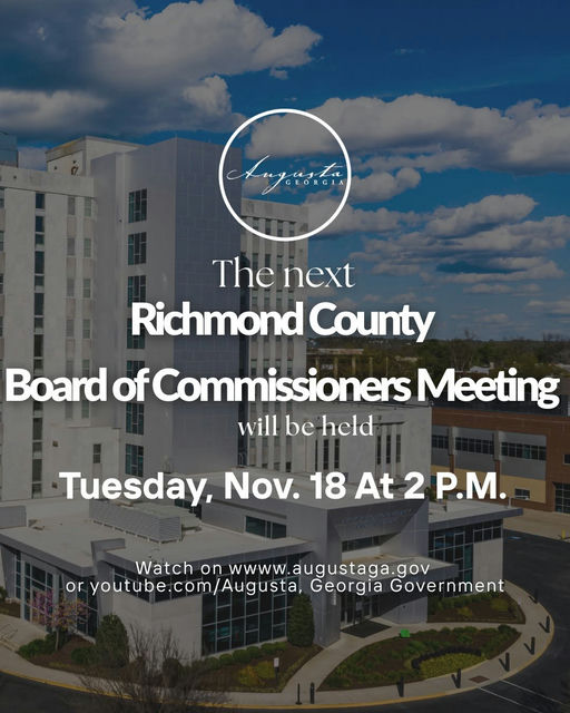 Join the Augusta Commission Meeting on November 18 at 2:00 PM. This is a great opportunity to engage with community leaders and learn about important local issues. Participating allows voices to be heard and community needs to be addressed. Don't miss out on your chance to be part of shaping the direction of Augusta's future. Ensure you're informed by viewing the agenda beforehand at augustaga.gov/agendas. Watch the meeting live at augustaga.gov/livestream and become an active member of your community! Media Credit: Augusta, Georgia Government