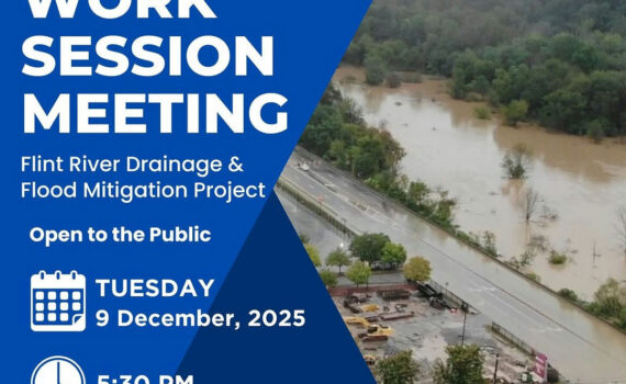 On behalf of Clayton County Emergency Management, WSP will present Phase 1 of the Flint River Drainage & Flood Mitigation Project to the Board of Commissioners during the Work Session on Tues., Dec. 9, 2025 at 5:30 p.m. at 112 Smith St., Jonesboro, GA 30236. Phase 1 of the Flint River Drainage & Flood Mitigation Project is funded by GEMA Hazard Mitigation Grant Program. Community members are encouraged to attend and share any questions or feedback. #Claytonconnected