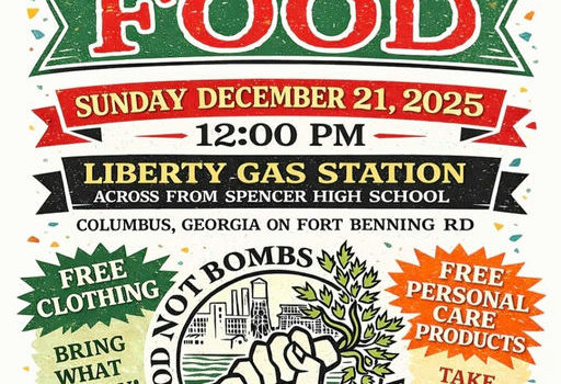 Join the community this Sunday to support Food Not Bombs! Come to 1103 Fort Benning Rd at 12pm on the 21st to share a hot meal and essential items with those in need. This is a wonderful opportunity to show compassion, and your contributions can make a significant impact. Whether it’s food donations or winter clothing, every bit helps in making someone’s day brighter. Volunteering is also an option if you want to get more involved in this great cause. Together, let’s unite to help our neighbors in Columbus! Media Credit: Columbus Indivisible