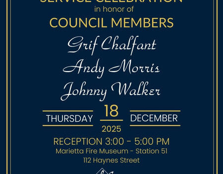 The City of Marietta is excited to announce a special reception for our esteemed retiring City Council members, Grif Chalfant, Andy Morris, and Johnny Walker. Join the community on December 18th from 3:00 to 5:00 PM at the Marietta Fire Museum, located at 112 Haynes Street. This event is a unique opportunity to express gratitude for their dedicated service and numerous contributions to our city. Your presence will not only honor their leadership but also celebrate the values they have instilled in Marietta. Come together to reflect on their legacy and enjoy an afternoon of community spirit and appreciation. Everyone is welcome to attend this meaningful gathering. Media Credit: City of Marietta