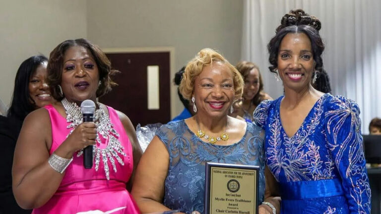 Celebrating the remarkable achievements of Chairwoman Carlotta Harrell and Sheriff Reginald B. Scandrett at the Henry County NAACP Gala. Chairwoman Harrell has been awarded the Myrlie Evers Trailblazer Award for her dedicated public service and visionary leadership. Sheriff Scandrett, a pioneering figure as the county’s first African-American Sheriff, received the Medgar Evers Vanguard of Justice Award, highlighting his innovative commitment to community safety. These awards underscore the profound impact of their work on justice and equality. The evening was enriched by inspiring speeches, especially from Congresswoman Maxine Waters, reminding all attendees of the power of unity and voting. A heartfelt congratulations to all honorees for their contributions to a brighter future. Media Credit: Henry County
