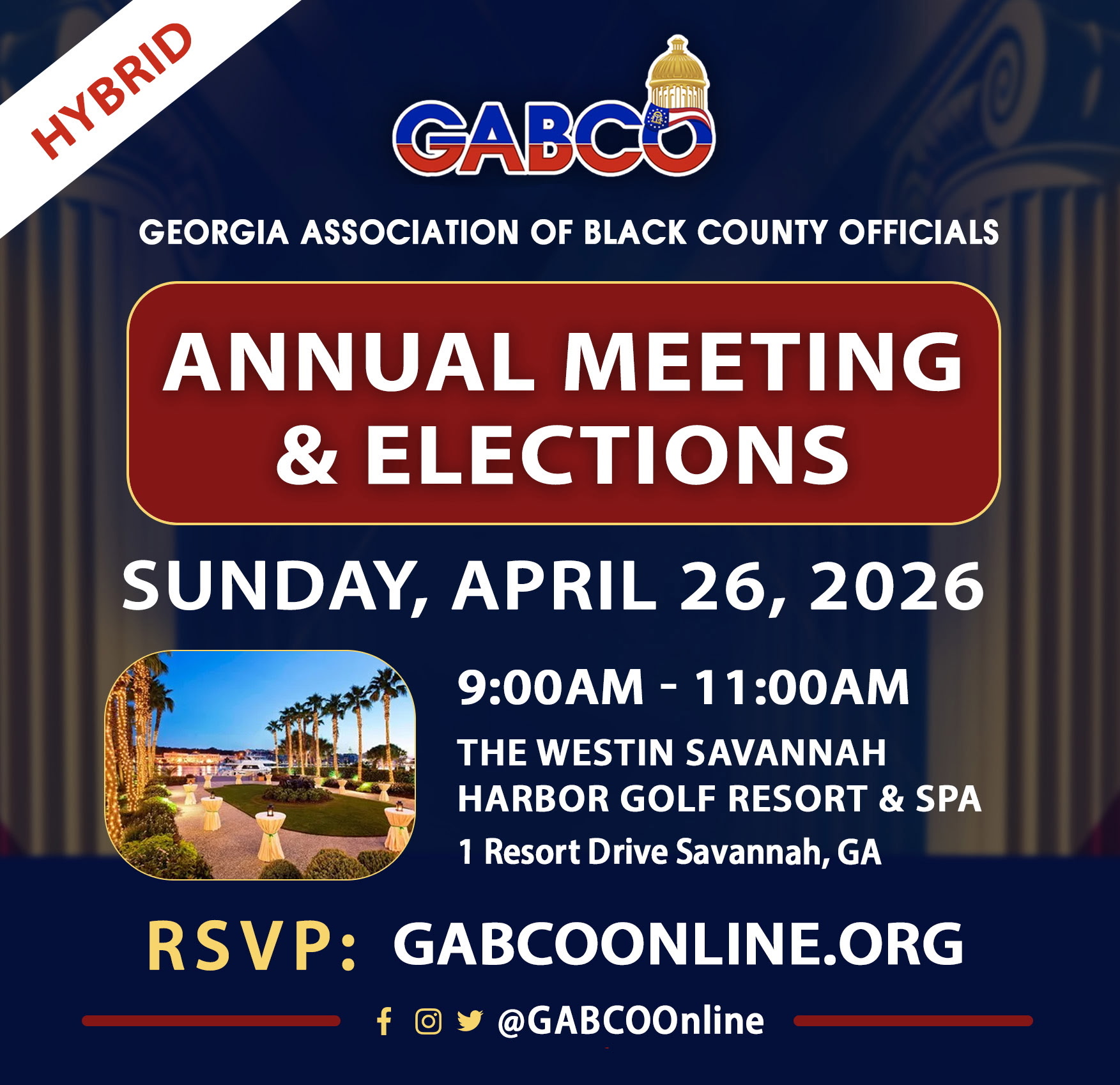 GABCO 2026 Annual Meeting & Elections — Sunday, April 26, 2026 — The Westin Savannah Harbor Golf Resort & Spa